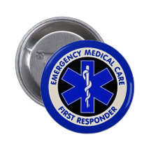 Emergency Medical Care First Responder Pinback Button