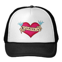 Emily - Custom Heart Tattoo T-shirts & Gifts Hats