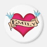Emily - Custom Heart Tattoo T-shirts & Gifts Fridge Magnets