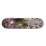 Emma in Flowers I – Little Grey Kitty Cat Skateboard Decks