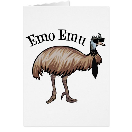 Emo Emu Greeting Card