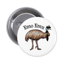 Emo Emu Pinback Buttons