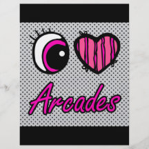 Emo Eye Heart I Love Arcades Full Color Flyer