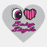 Emo Eye Heart I Love Being Single Heart Stickers