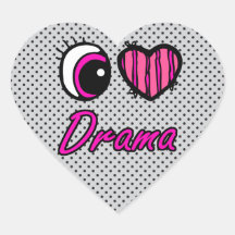Emo Eye Heart I Love Drama Heart Stickers