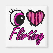 Emo Eye Heart I Love Flirting Fridge Magnets