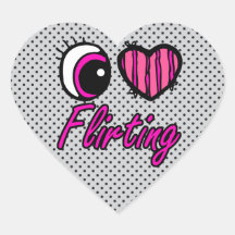 Emo Eye Heart I Love Flirting Sticker
