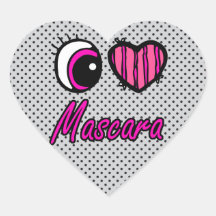 Emo Eye Heart I Love Mascara Heart Sticker