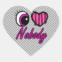 Emo Eye Heart I Love Nobody Sticker