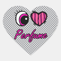 Emo Eye Heart I Love Perfume Heart Sticker