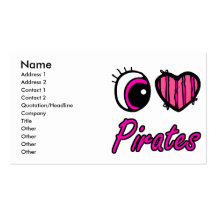 Emo Eye Heart I Love Pirates Business Cards