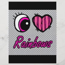 Emo Eye Heart I Love Rainbows Flyer Design
