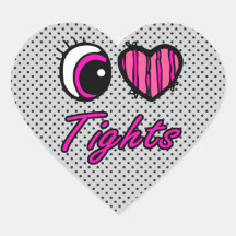 Emo Eye Heart I Love Tights Stickers