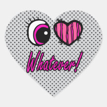 Emo Eye Heart I Love Whatever Heart Sticker