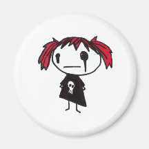 emo gal refrigerator magnets
