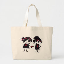 Emo in love canvas bags