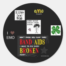 emo round stickers
