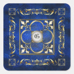 Emperor Blue Square Monogram Sticker