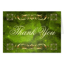 Emperor Green Stained Glass Thank You NoteCard