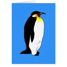 Emperor penguin greeting card