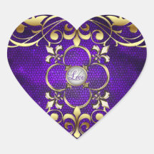 Emperor Purple Heart Stained Glass Love Sticker