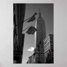 Empire State Bldg with flags Posters