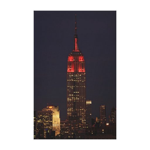 Empire State Building all in red Canvas Prints