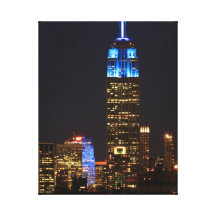 Empire State Building Blue for Autism 2012 Stretched Canvas Prints