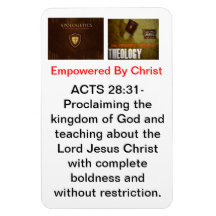 empowered by Christ on you cooler Vinyl Magnets