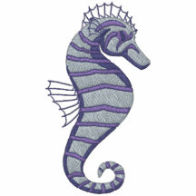 Emrboidered Purple Seahorse Tees - Customisable