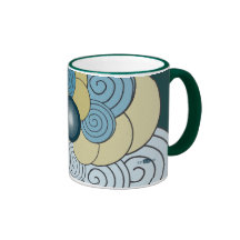 En Espiral azul dorado. Mugs