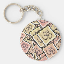 Enamel Tile Om (Aum) Keychains