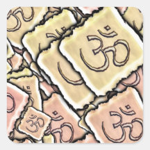Enamel Tile Om (Aum) Square Sticker