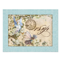 Enchanted Faeries Fairies Floral Vintage Weddings Custom Invites