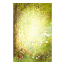Enchanted Forest Scene Customized Stationery