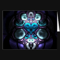 Enchanted Heart Fractal Greetings Cards cards