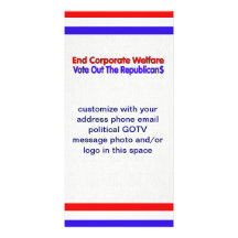 END CORPORATE WELFARE PHOTO GREETING CARD