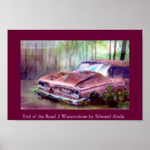 End of the Road 2 Watercolour by Edward Abela Poster