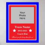End of Year Coach Plaque - Red, White, and Blue Posters