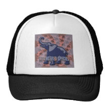 Endangered Blue Elephant Mesh Hat