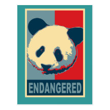 Endangered Panda Pop Art Design Post Card