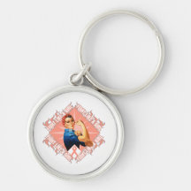 Endometrial Cancer Fight Rosie The Riveter Key Chain