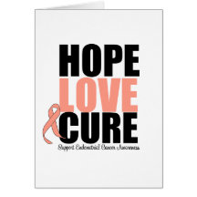Endometrial Cancer Hope Love Cure Greeting Cards