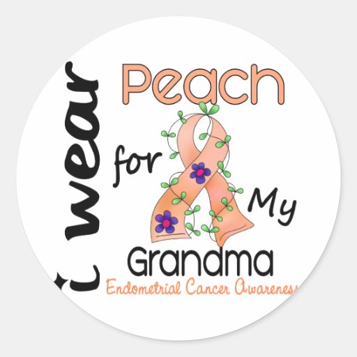 Endometrial Cancer I Wear Peach For My Grandma 43 Stickers