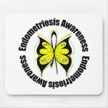 Endometriosis Awareness Butterfly Ribbon Mouse Mat