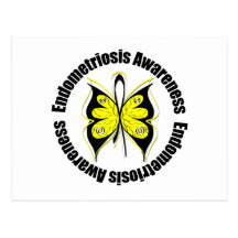 Endometriosis Awareness Butterfly Ribbon Postcard