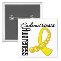 Endometriosis Awareness Gemstone Ribbon Buttons