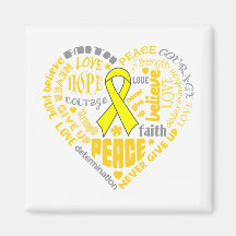 Endometriosis Awareness Heart Words Fridge Magnets