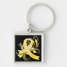 Endometriosis Believe Flourish Ribbon Key Chains