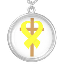 Endometriosis Cross Heart Ribbon Custom Necklace